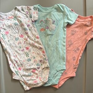 Carter's Multicolor Llama and Floral Bodysuits